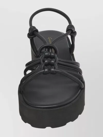 GIANVITO ROSSI STRAPPY OPEN TOE SANDALS WITH FLATFORM SOLE