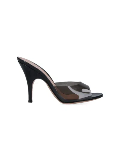 Gianvito Rossi Strappy Sandals With Calf-leather Sole In Black