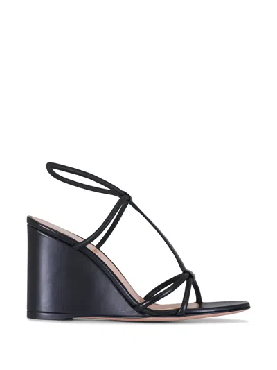 Gianvito Rossi Strappy Wedges Sandals In Black