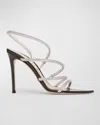 Gianvito Rossi Crystal Ettie 105 Heeled Sandals In Silver/black