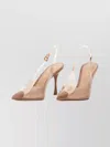 Gianvito Rossi Stylish Cone Heel Pumps With Transparent Design In Brown