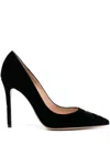 Gianvito Rossi Pointed Suede Pumps In Black