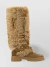 Gianvito Rossi Shearling-trimmed Suede Knee-high Boots