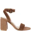 Shop Gianvito Rossi Suede And Raffia Sandals