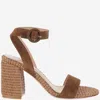 Gianvito Rossi Suede And Raffia Sandals In Texas Cuoio