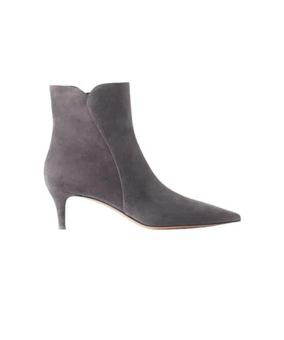 Gianvito Rossi Suede Ankle Boots In Black