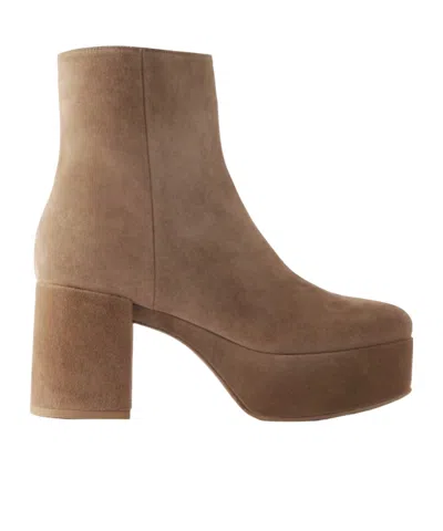 Gianvito Rossi Suede Ankle Boots In Brown