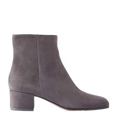Gianvito Rossi Suede Ankle Boots In Burgundy