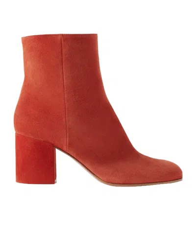 Gianvito Rossi Suede Ankle Boots In Orange