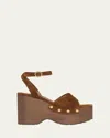 Gianvito Rossi Suede Ankle-strap Platform Sandals
