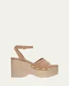 Gianvito Rossi Suede Ankle-strap Platform Sandals In Brown