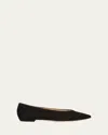 Gianvito Rossi Suede Ballerina Flats In Almond Leopard