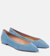 Gianvito Rossi Suede Ballet Flats In Blue