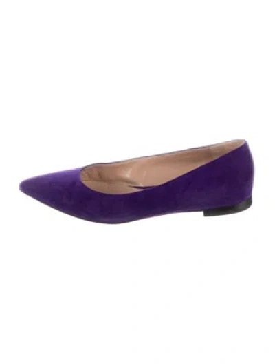 Pre-owned Gianvito Rossi Suede Ballet Flats In Purple