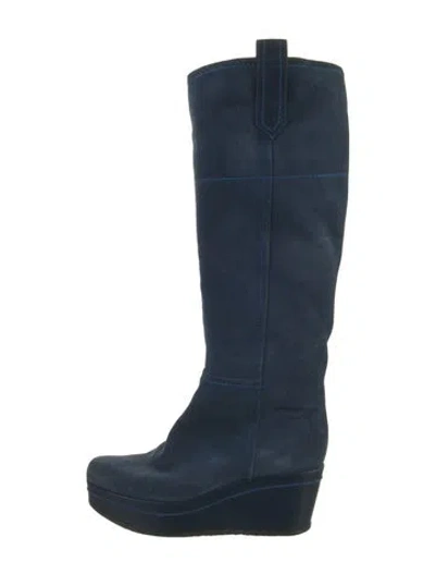 Pre-owned Gianvito Rossi Suede Boots In Blue