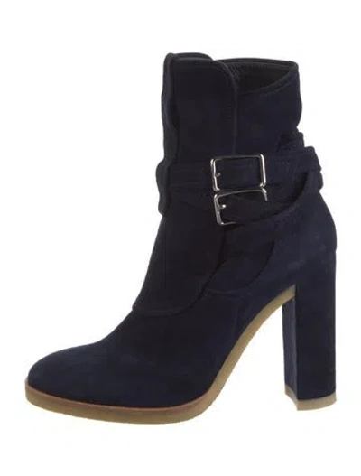 Pre-owned Gianvito Rossi Suede Boots In Blue