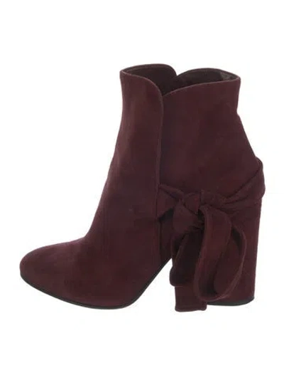 Pre-owned Gianvito Rossi Suede Boots In Burgundy