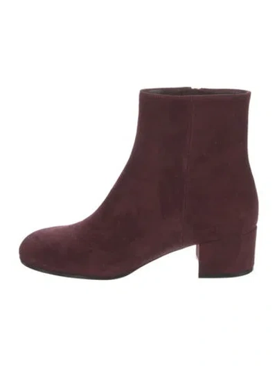 Pre-owned Gianvito Rossi Suede Boots In Burgundy