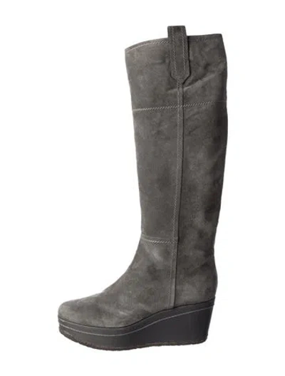 Pre-owned Gianvito Rossi Suede Boots In Gray