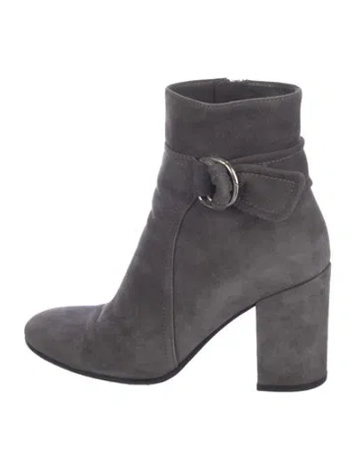 Pre-owned Gianvito Rossi Suede Boots In Gray