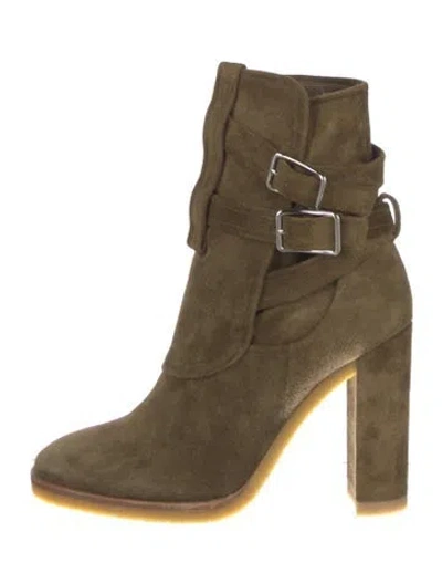 Pre-owned Gianvito Rossi Suede Boots In Green