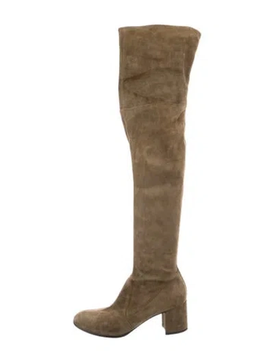 Pre-owned Gianvito Rossi Suede Boots In Green