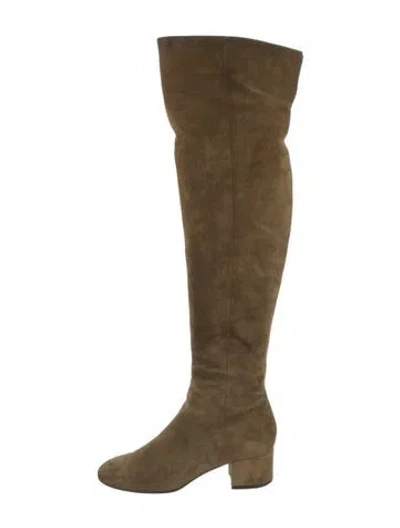 Pre-owned Gianvito Rossi Suede Boots In Green