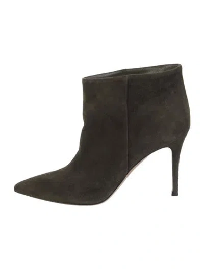 Pre-owned Gianvito Rossi Suede Boots In Green