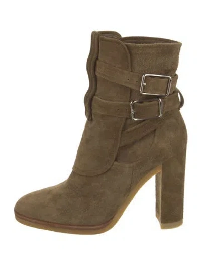 Pre-owned Gianvito Rossi Suede Boots In Green
