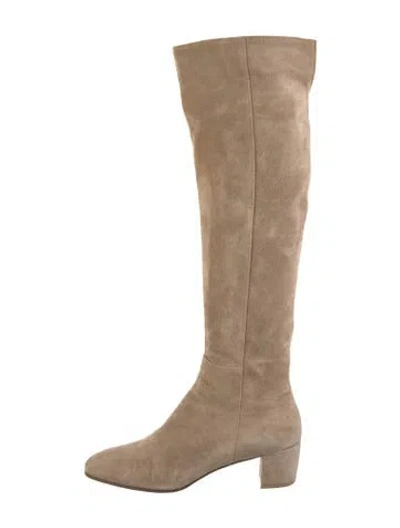 Pre-owned Gianvito Rossi Suede Boots In Neutral
