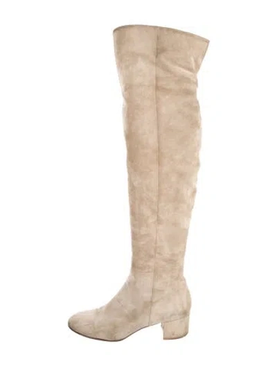 Pre-owned Gianvito Rossi Suede Boots In Neutral
