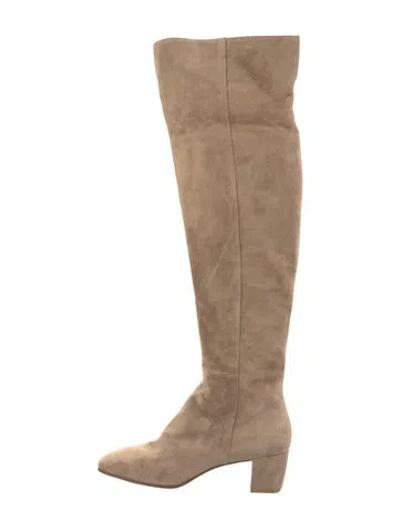Pre-owned Gianvito Rossi Suede Boots In Neutral