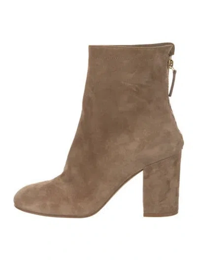 Pre-owned Gianvito Rossi Suede Boots In Neutral