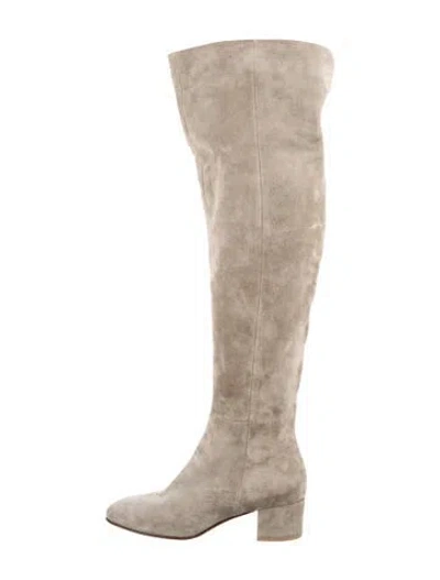 Pre-owned Gianvito Rossi Suede Boots In Neutral