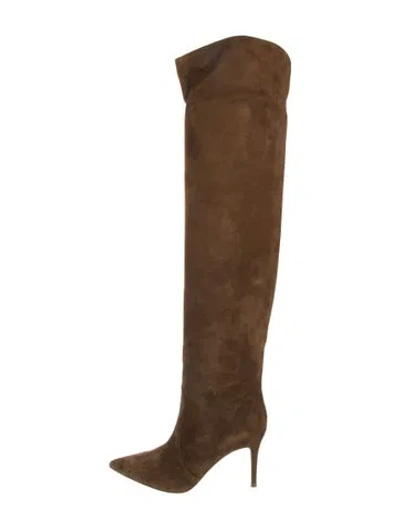Pre-owned Gianvito Rossi Suede Boots W/ Tags In Brown