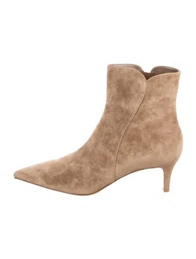 Pre-owned Gianvito Rossi Suede Boots W/ Tags In Neutral