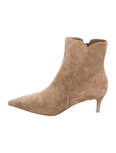 Pre-owned Gianvito Rossi Suede Boots W/ Tags In Neutral