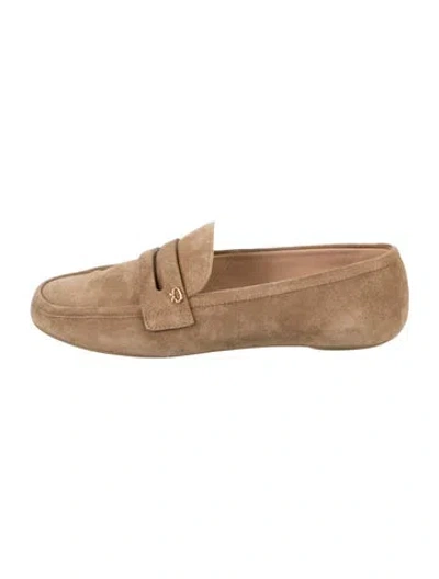 Pre-owned Gianvito Rossi Suede Braided Accents Loafers In Neutrals