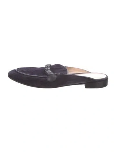 Pre-owned Gianvito Rossi Suede Braided Accents Mules In Purple