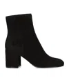 Gianvito Rossi Joelle Suede Block-heel Booties In Black
