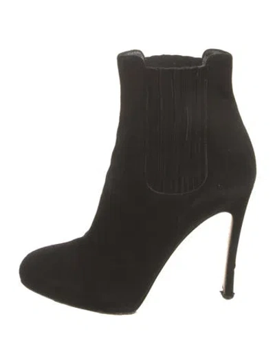 Pre-owned Gianvito Rossi Suede Chelsea Boots In Black