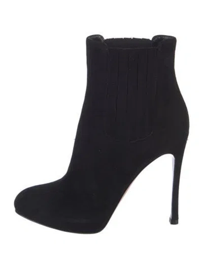 Pre-owned Gianvito Rossi Suede Chelsea Boots In Black