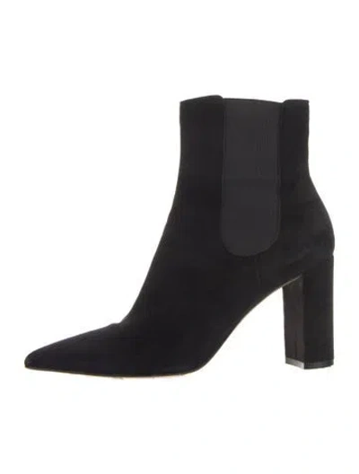 Pre-owned Gianvito Rossi Suede Chelsea Boots In Blue
