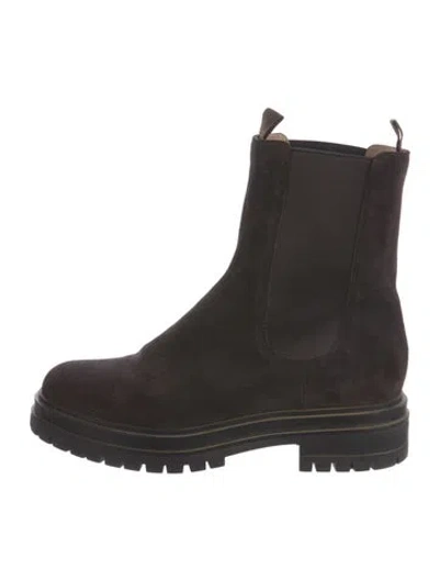 Pre-owned Gianvito Rossi Suede Chelsea Boots In Brown