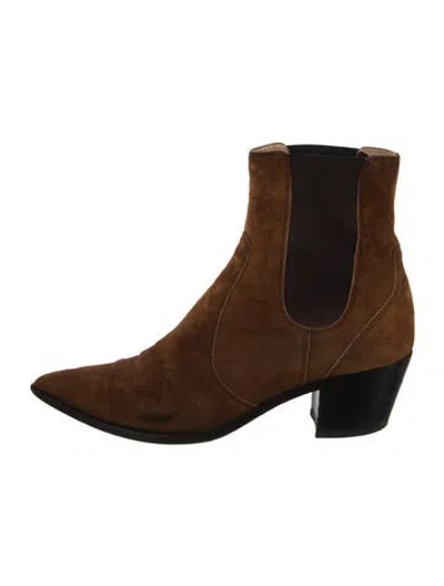 Pre-owned Gianvito Rossi Suede Chelsea Boots In Brown
