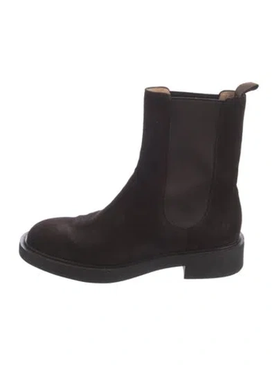 Pre-owned Gianvito Rossi Suede Chelsea Boots In Brown
