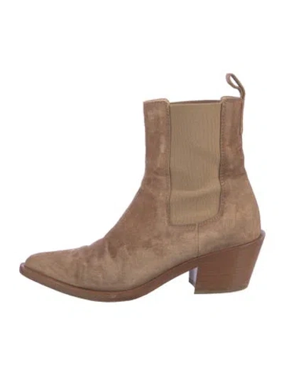 Pre-owned Gianvito Rossi Suede Chelsea Boots In Brown
