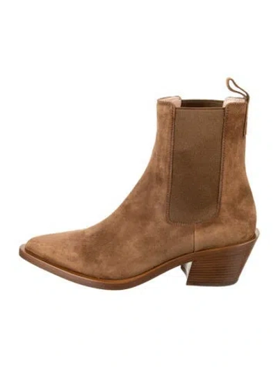Pre-owned Gianvito Rossi Suede Chelsea Boots In Brown