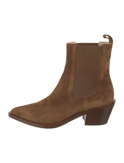 Pre-owned Gianvito Rossi Suede Chelsea Boots In Brown