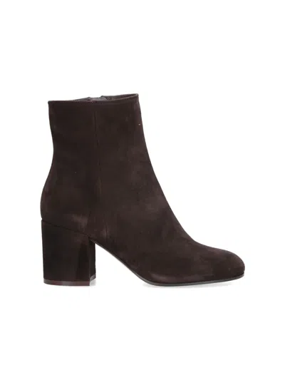 Gianvito Rossi Suede Chelsea Boots With Leather Lining And Calf Leather Sole In Brown